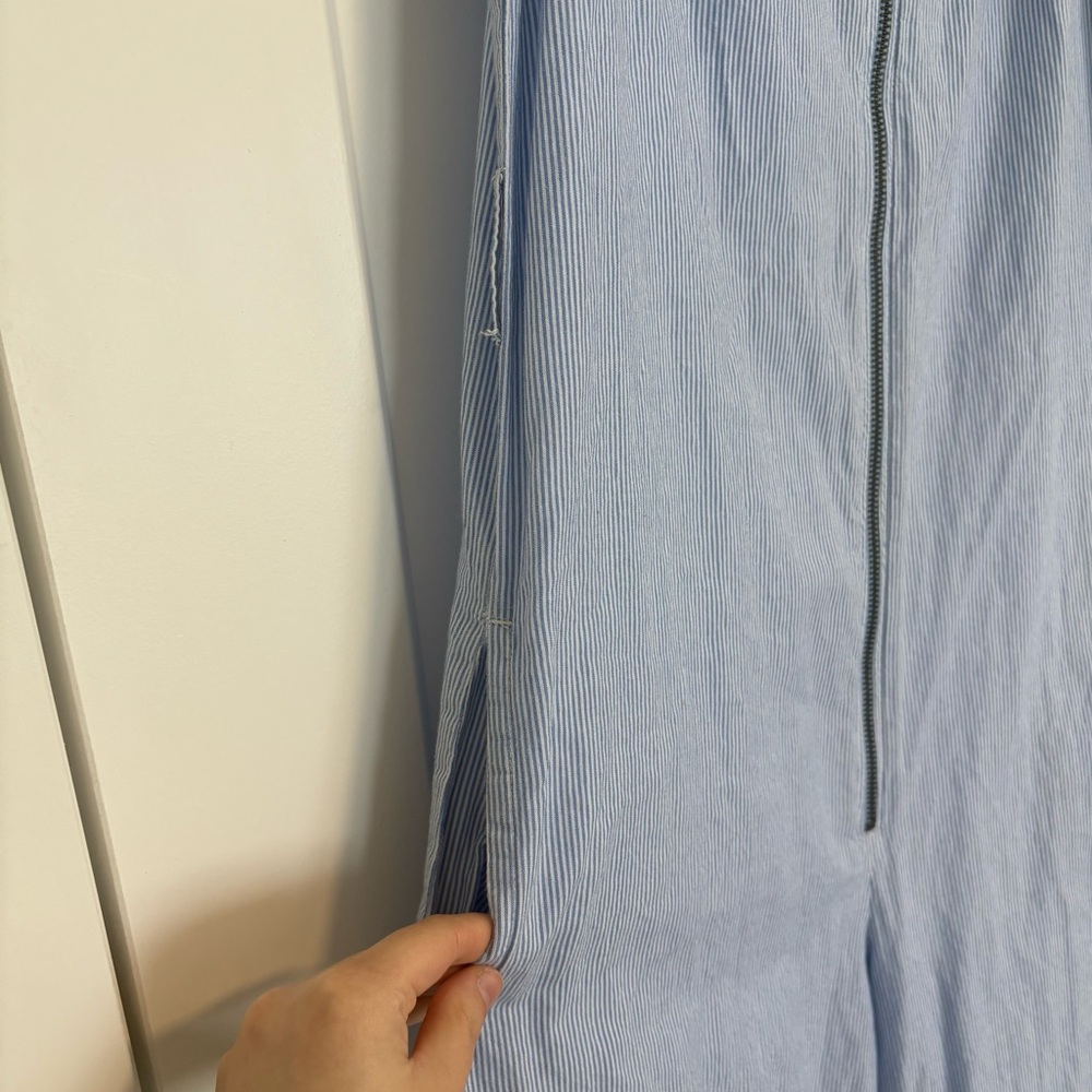 Nao‎ Sleeveless Blue & White Striped Straight Leg Jumpsuit Women’s Size Small - Picture 7 of 16